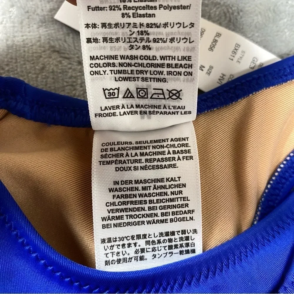 NEW J. Crew Heritage Scoopneck Bikini Top Size M Blue